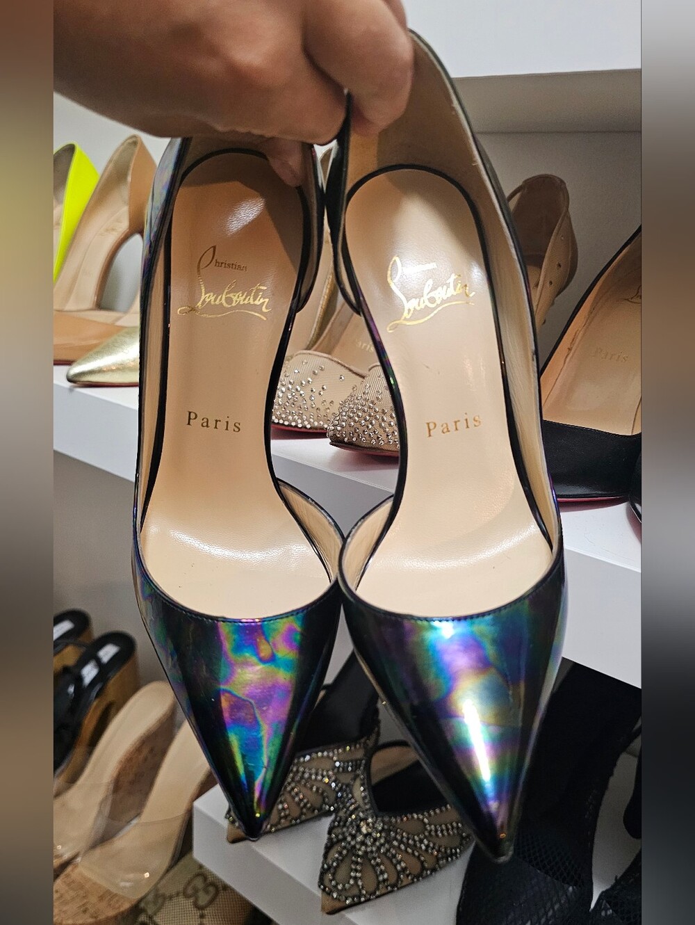 RARE Christian Louboutin Iriza 120mm Iridescent Stellar - Picture 4 of 16